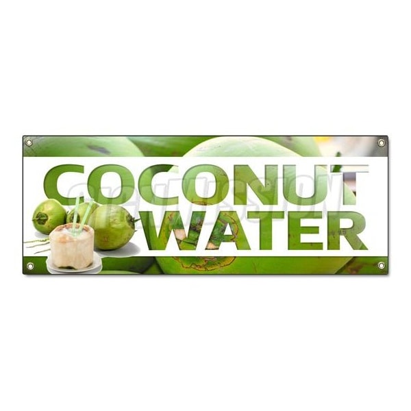 Signmission COCONUT WATER BANNER SIGN fresh drinks cold ice soda water - B-COCONUT WATER