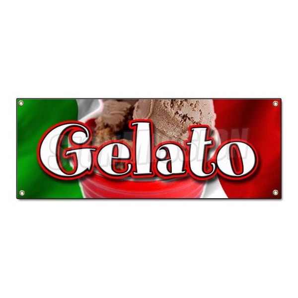 Signmission GELATO BANNER SIGN concession ice cream Italian dessert cold homemade - B-GELATO