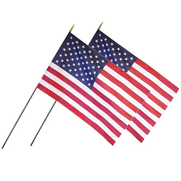 Annin Flagmakers U.S. Classroom Flag, 24" x 36" with Staff, PK2 - 043100
