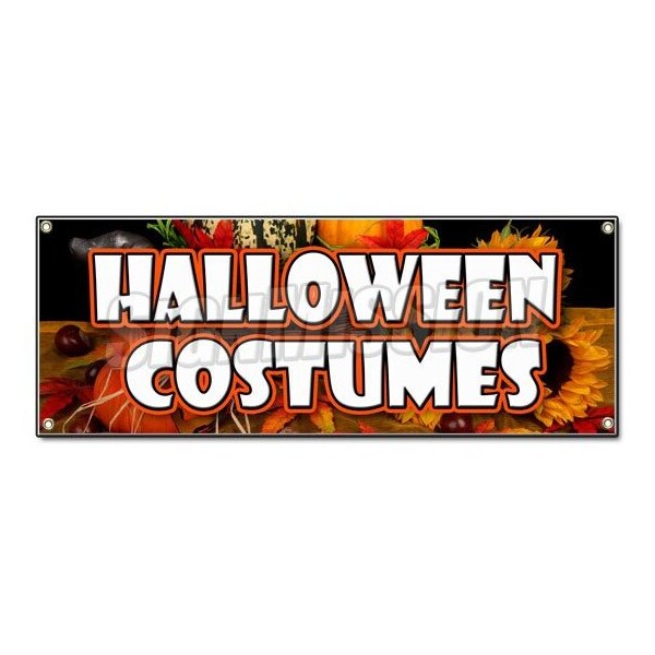 Signmission HALLOWEEN COSTUMES BANNER SIGN masks candy trick or treat holiday pumpkins - B-HALLOWEEN COSTUMES