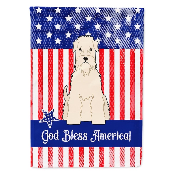 Patioplus Patriotic USA Soft Coated Wheaten Terrier Flag Canvas House Size - PA3388085
