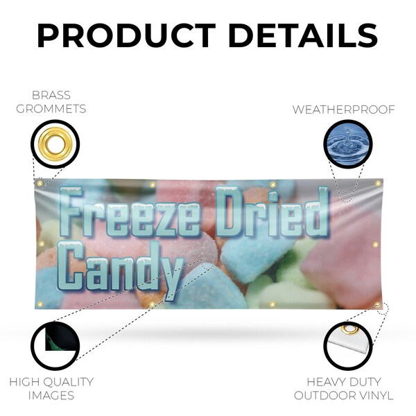 Signmission Freeze Dried Candy, 36 Inch x 96 Inch, Vinyl Banner - B-96-30649