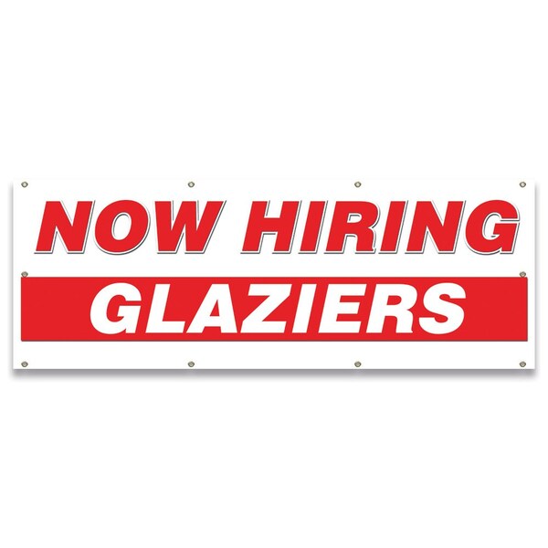 Signmission Now Hiring Glaziers Banner Apply Inside Accepting Application Single Sided - B-96-30251