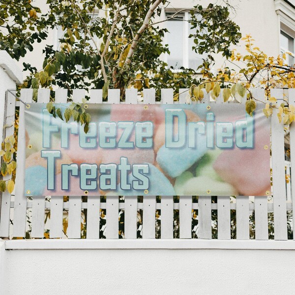 Signmission Freeze Dried Treats, 48 Inch x 120 Inch, Vinyl Banner - B-120-30650
