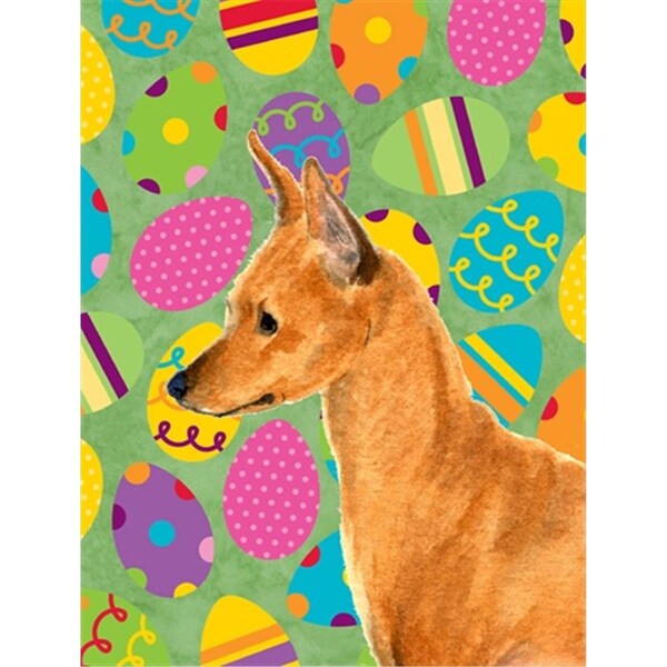Carolines Treasures 11 x 15 in. Min Pin Easter Eggtravaganza Garden Size Flag - SS4811GF