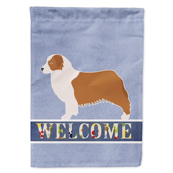 Carolines Treasures Australian Shepherd Dog Welcome Garden Size Flag - BB5537GF