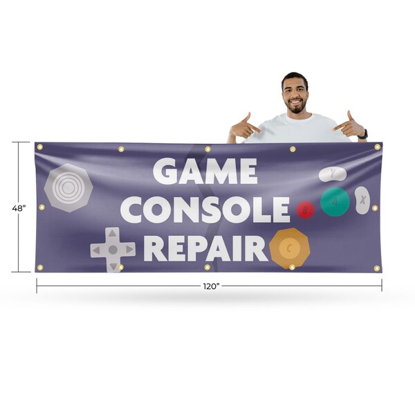 Signmission Game Console Repair, 48 Inch x 120 Inch, Vinyl Banner - B-120-30667