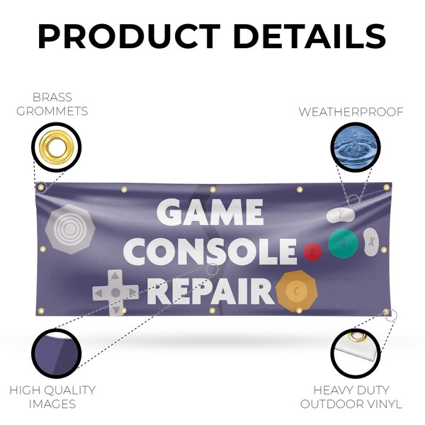 Signmission Game Console Repair, 48 Inch x 120 Inch, Vinyl Banner - B-120-30667