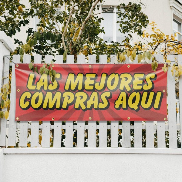 Signmission Las Mejores Compras Aqui, 48 Inch x 120 Inch, Vinyl Banner - B-120-30723