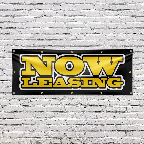 Signmission Now Leasing, 48 Inch x 120 Inch, Vinyl Banner - B-120-30762