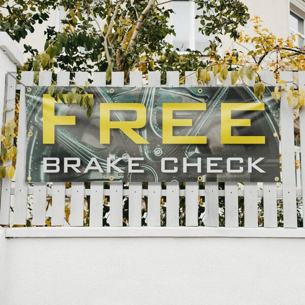 Signmission Free Brake Check, 36 Inch x 96 Inch, Vinyl Banner - B-96-30642