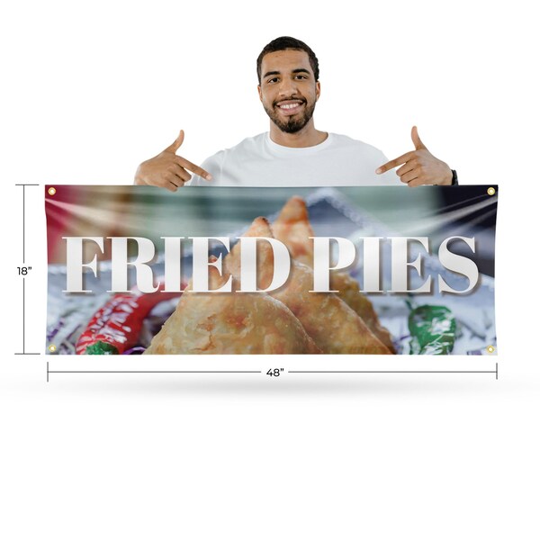Signmission Fried Pies, 18 Inch x 48 Inch, Vinyl Banner - B-30661