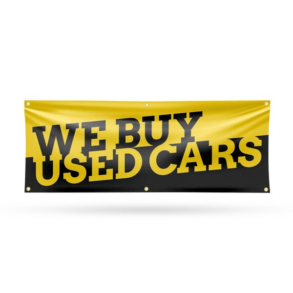 Signmission We Buy Used Cars, 24 Inch x 72 Inch, Vinyl Banner - B-72-30927