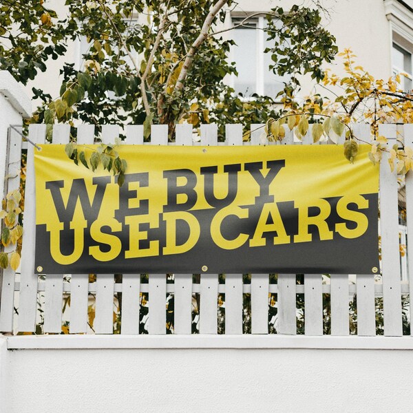 Signmission We Buy Used Cars, 24 Inch x 72 Inch, Vinyl Banner - B-72-30927