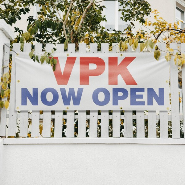 Signmission VPK Now Open, 36 Inch x 96 Inch, Vinyl Banner - B-96-30919