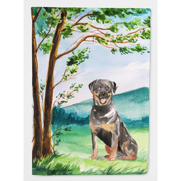Carolines Treasures Under the Tree Rottweiler Flag Canvas House Size - CK2562CHF