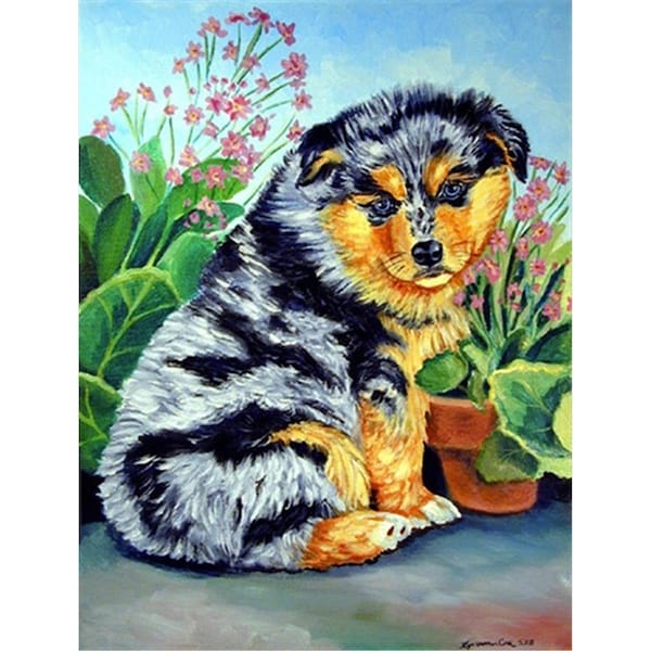 Patioplus 11 x 15 in. Australian Shepherd Puppy Flag Garden Size - PA247637