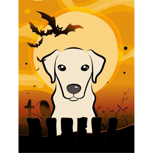 Carolines Treasures Halloween Yellow Labrador Flag Canvas House Size - BB1780CHF