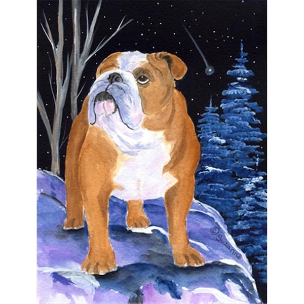 Patioplus Starry Night English Bulldog Flag - Garden Size; 11 x 15 in. - PA247072