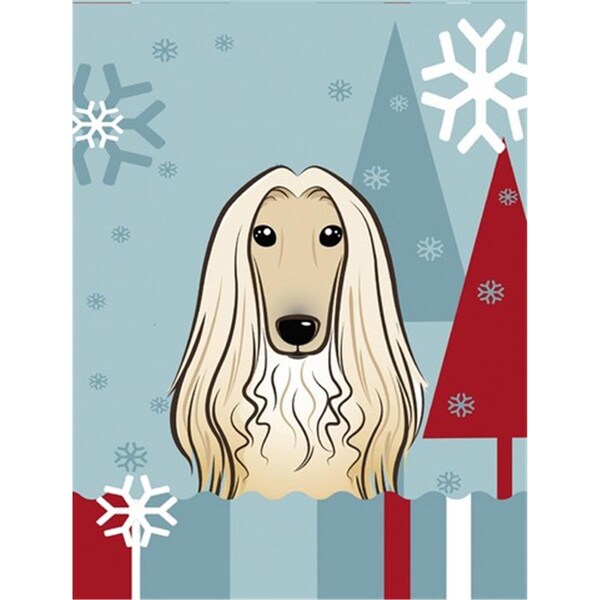 Carolines Treasures Winter Holiday Afghan Hound Flag Canvas House Size - BB1740CHF