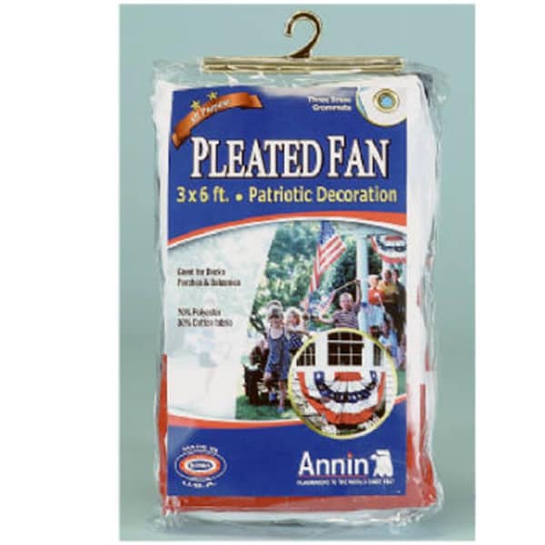 Annin Flagmakers 483200R 3 x 6 ft. Pleated Fan Bunting Decoration With Stars Flag - AN573911
