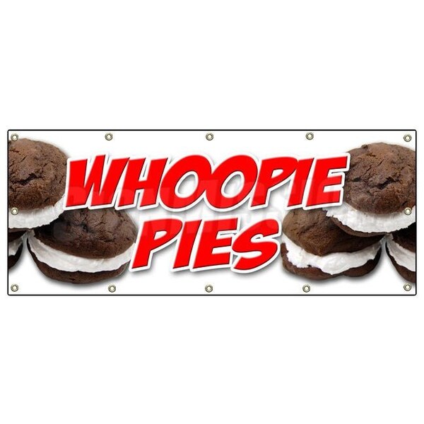 Signmission WHOOPIE PIES BANNER SIGN cake pie gob black and white bakery signs - B-120 WHOOPIE PIES