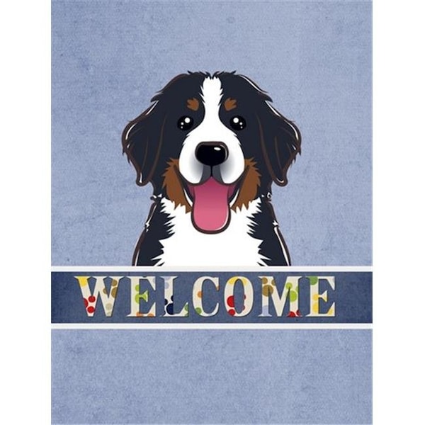 Carolines Treasures Carolines Treasures BB1423CHF Bernese Mountain Dog Welcome Flag Canvas House Size - BB1423CHF