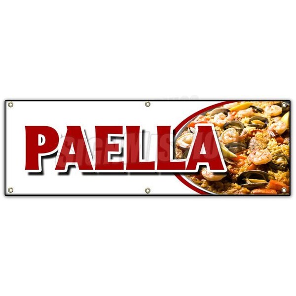 Signmission PAELLA BANNER SIGN spanish seafood clam shrimp mussel rice special food - B-72 PAELLA