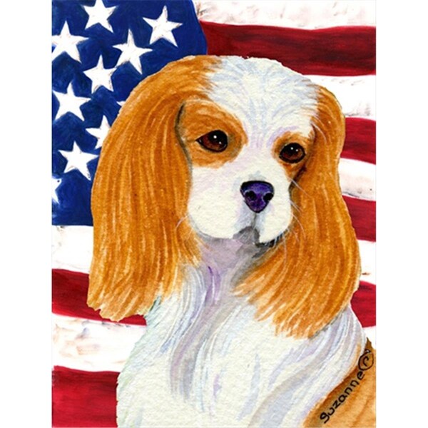 Patioplus 11 x 15 in. USA American Flag with Cavalier Spaniel Garden Size Flag - PA245604