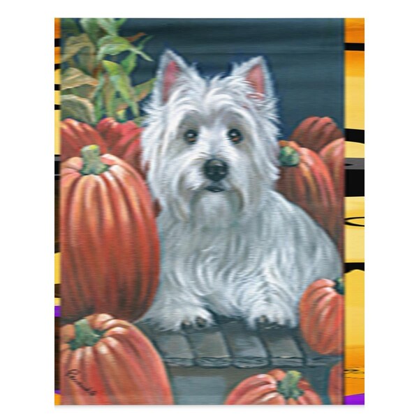 Carolines Treasures 11 x 0.01 x 15 in. Westie Pumpkins Garden Flag - PPP3224GF