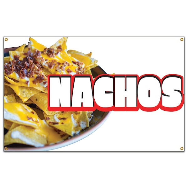 Signmission Nachos Banner Concession Stand Food Truck Single Sided - B-NACHOS19