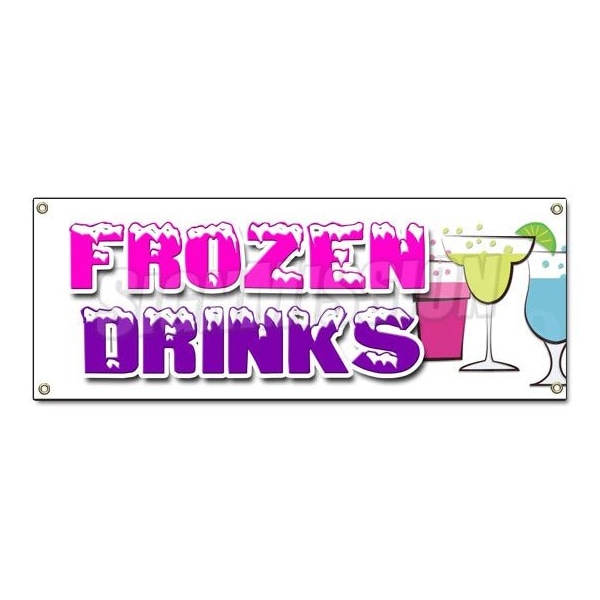 Signmission FROZEN DRINKS BANNER SIGN margarita slushies pina colada fruit drnks - B-FROZEN DRINKS