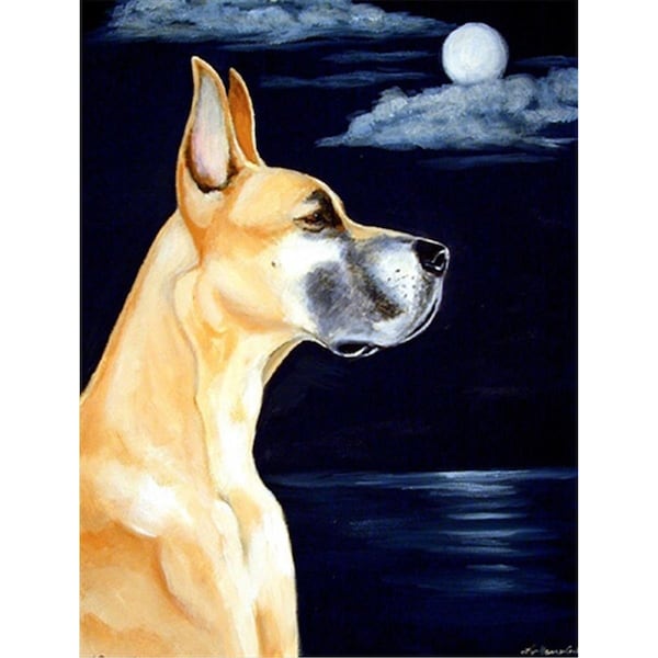 Patioplus Fawn Great Dane in the Moonlight Canvas Flag - House Size, 28 x 40 in. - PA2554472