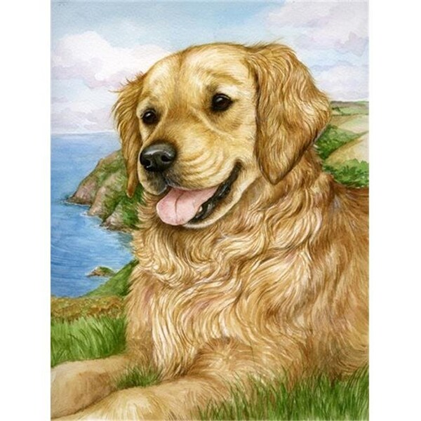 Carolines Treasures Carolines Treasures CDCO0384GF Golden Retriever by Debbie Cook Flag Garden Size - CDCO0384GF