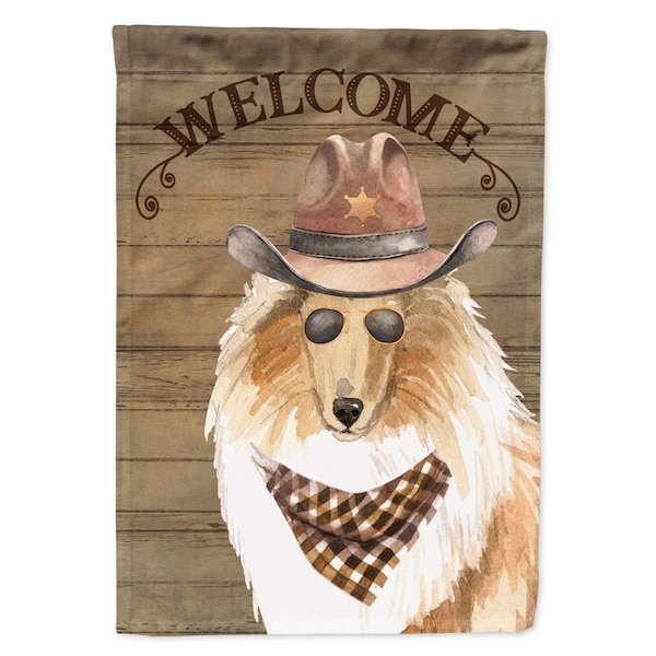 Carolines Treasures 28 x 0.01 x 40 in. Rough Collie Country Dog Flag Canvas House Size - CK6354CHF
