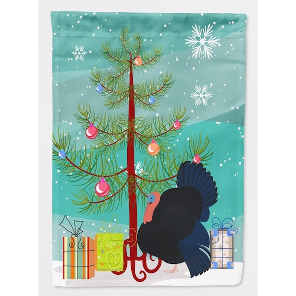 Carolines Treasures Norfolk Black Turkey Christmas Flag Canvas - House Size - BB9352CHF