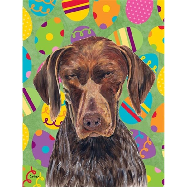 Patioplus 11 x 15 in. German Shorthaired Pointer Easter Eggtravaganza Garden Size Flag - PA2554617