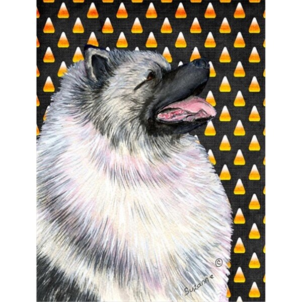 Patioplus Keeshond Candy Corn Halloween Portrait Flag - Garden Size; 11 x 15 in. - PA246522