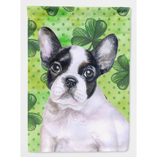Carolines Treasures French Bulldog Black White Saint Patricks Flag Canvas - House Size - BB9884CHF