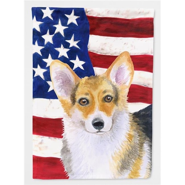 Carolines Treasures Carolines Treasures BB9642GF Pembroke Corgi Patriotic Flag Garden Size - BB9642GF