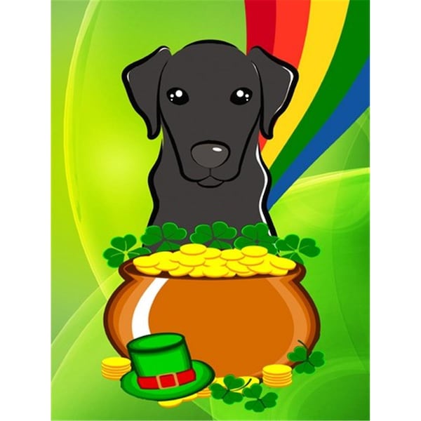 Patioplus Black Labrador St. Patricks Day Flag Garden - PA256215