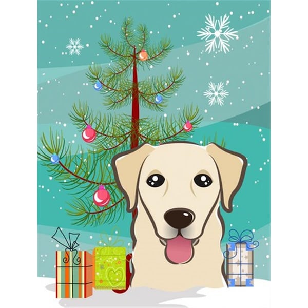 Patioplus Christmas Tree And Golden Retriever Flag Garden Size - PA253534