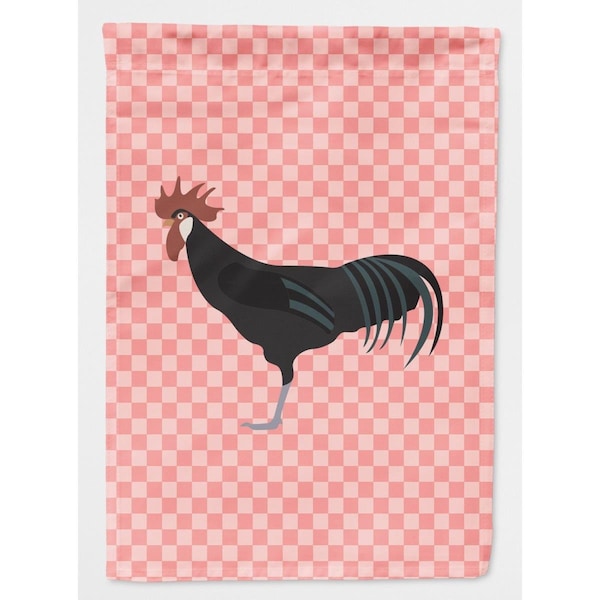 Carolines Treasures Minorca Ctalalan Chicken Pink Check Garden Flag - BB7841GF