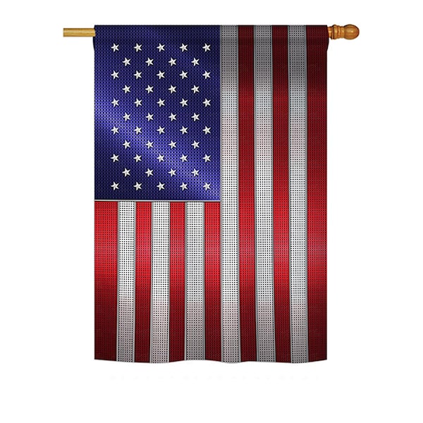 Gardencontrol Steel of Pride American Flag of the World - Everyday Nationality Vertical House Flag - 28 x 40 in. - GA3261856