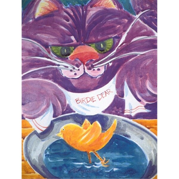 Carolines Treasures 28 x 40 in. Purple Cat Birdie Dear Flag Canvas House Size - 6004CHF