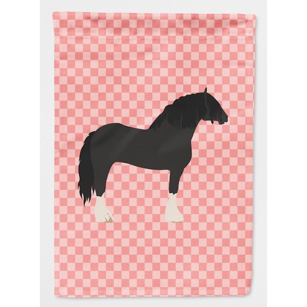 Carolines Treasures Pomeranian Rogener Goose Pink Check Canvas House Flag - BB7904CHF