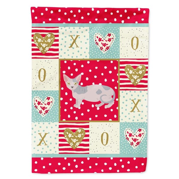 Carolines Treasures 28 x 0.01 x 40 in. Minskin Cat Love Canvas House Flag - CK5649CHF