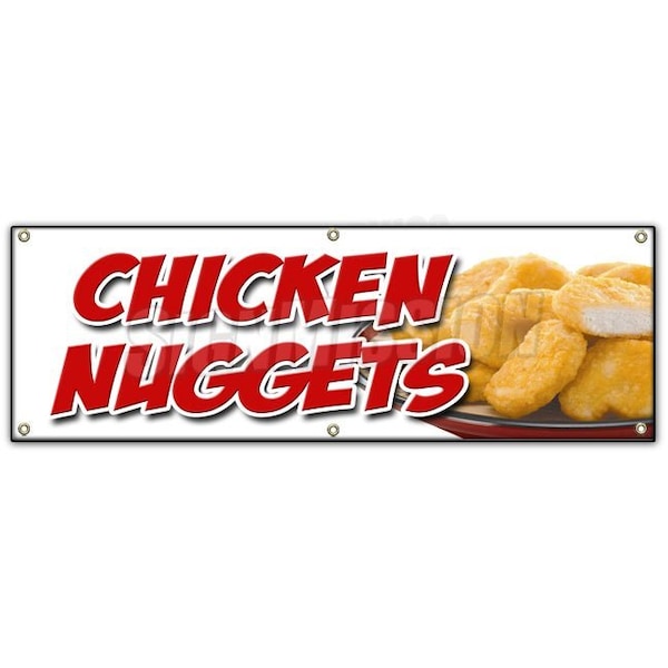 Signmission CHICKEN NUGGETS BANNER SIGN fried nuggets fingers tenders food white - B-72 CHICKEN NUGGETS