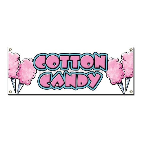 Signmission COTTON CANDY BANNER SIGN cart stand trailer signs fairy floss fresh hot snak - B-COTTON CANDY