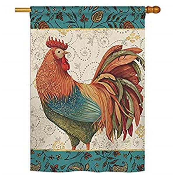 Gardencontrol 28 x 40 in. Rooster Spice Nature Farm Animals Impressions  Vertical Double Sided House Flag - GA2673150
